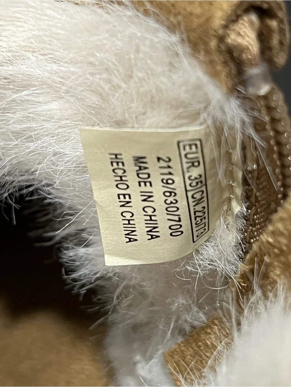 ZARA Kids Girls Lilo & Stitch Low Faux Fur Winter Boots Brown Sz Big Kids 4